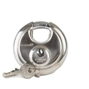 U HAUL HARDENED STAINLESS STEEL PUBLIC STORAGE DISC PADLOCK LOCK & 1 KEY